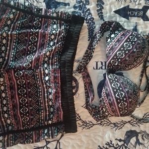 Swim Suit, Black/dark purple Large